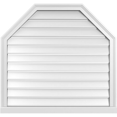 Ekena Millwork Octagonal Top Surface Mount PVC Gable Vent w/ 2"W x 2"P Brickmould Sill Frame, 36"W x 34"H GVPOT36X3403SF